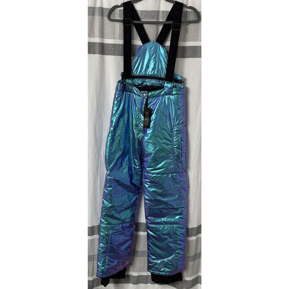 NWT Dolls Kill Club Exx Aurora Beam Snow Suit Iridescent Holographic Purple XS